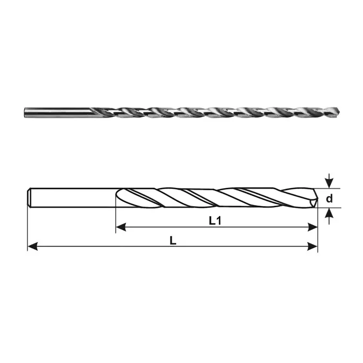 HSS Long Series Parallel Shank Twist Drill 1mm Series - Thumbnail 2